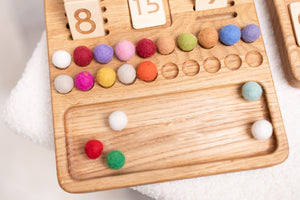 Wooden Math board 1-20 with set of numbers cards