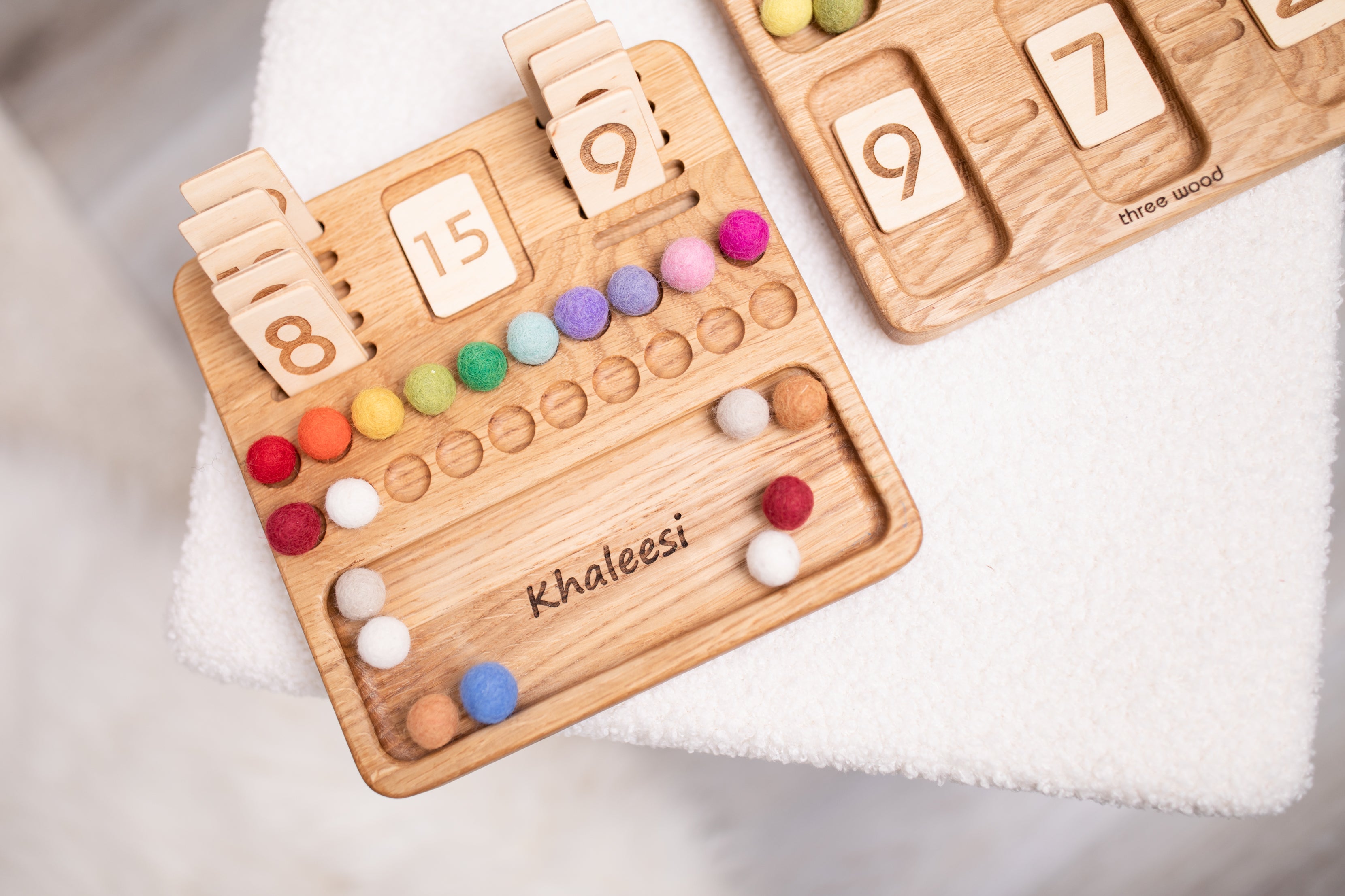 Wooden Number Set Handmade Walnut Wood Numerals & Math Equation Symbols  montessori Movable Numbers and Homeschool Math Wooden Toys 