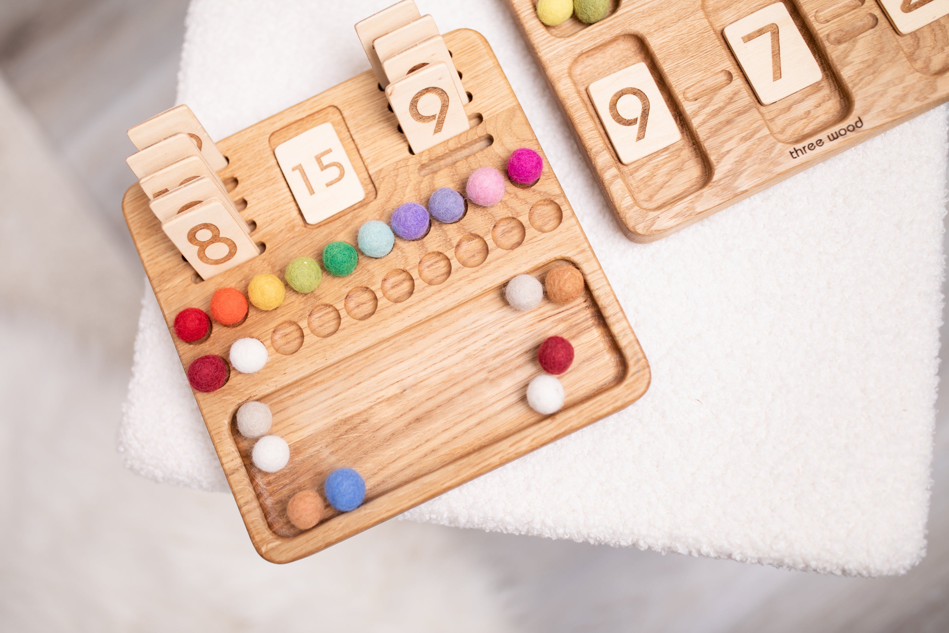 Wooden Math board 1-20 with set of numbers cards