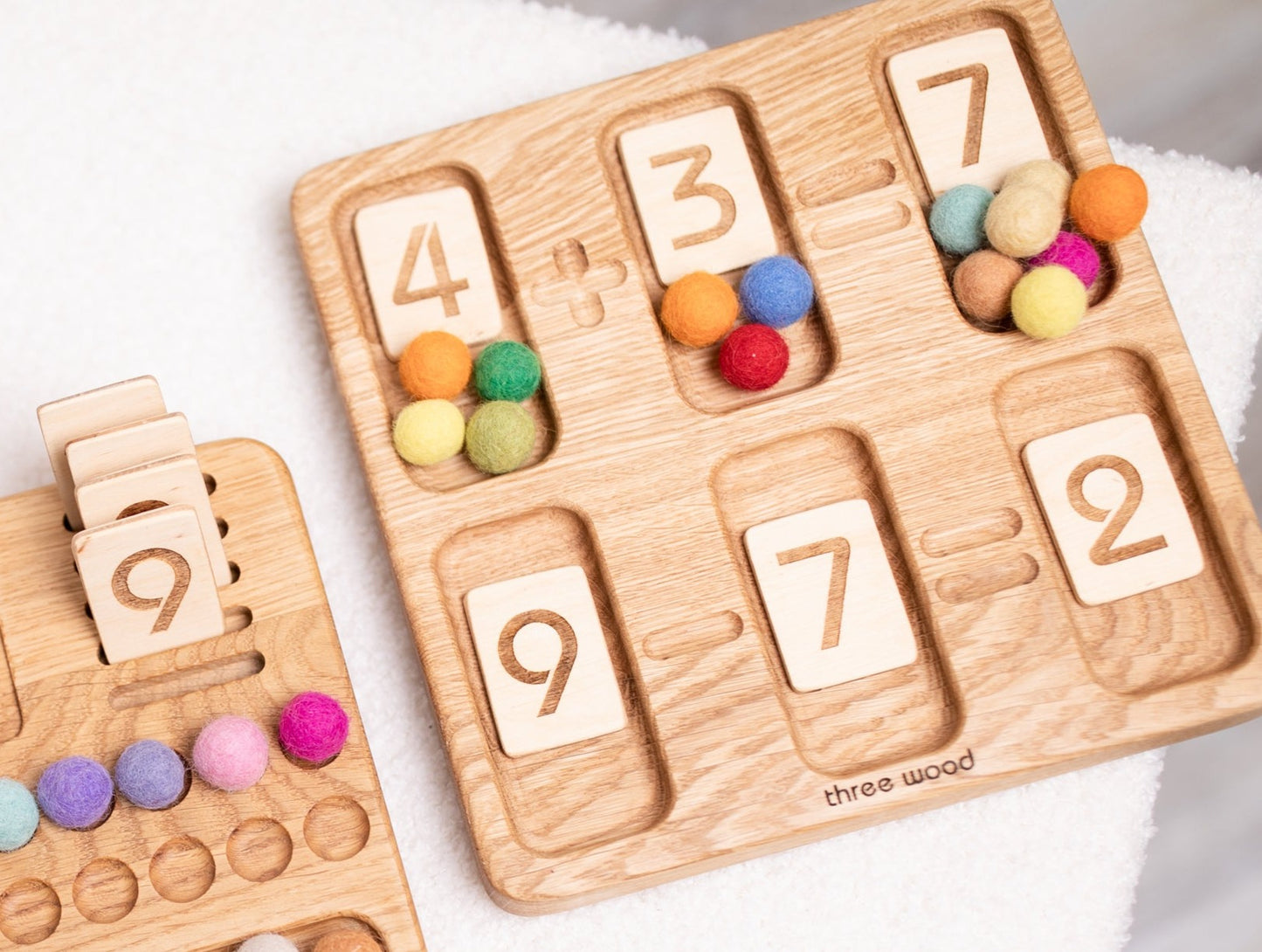 Montessori Math reversible board with number cards 1-20