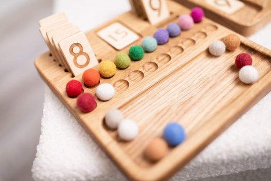 MATH BOARD 1-20 with cards and felt balls