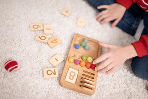Wooden Math Board with Set of reversible cards 1-10
