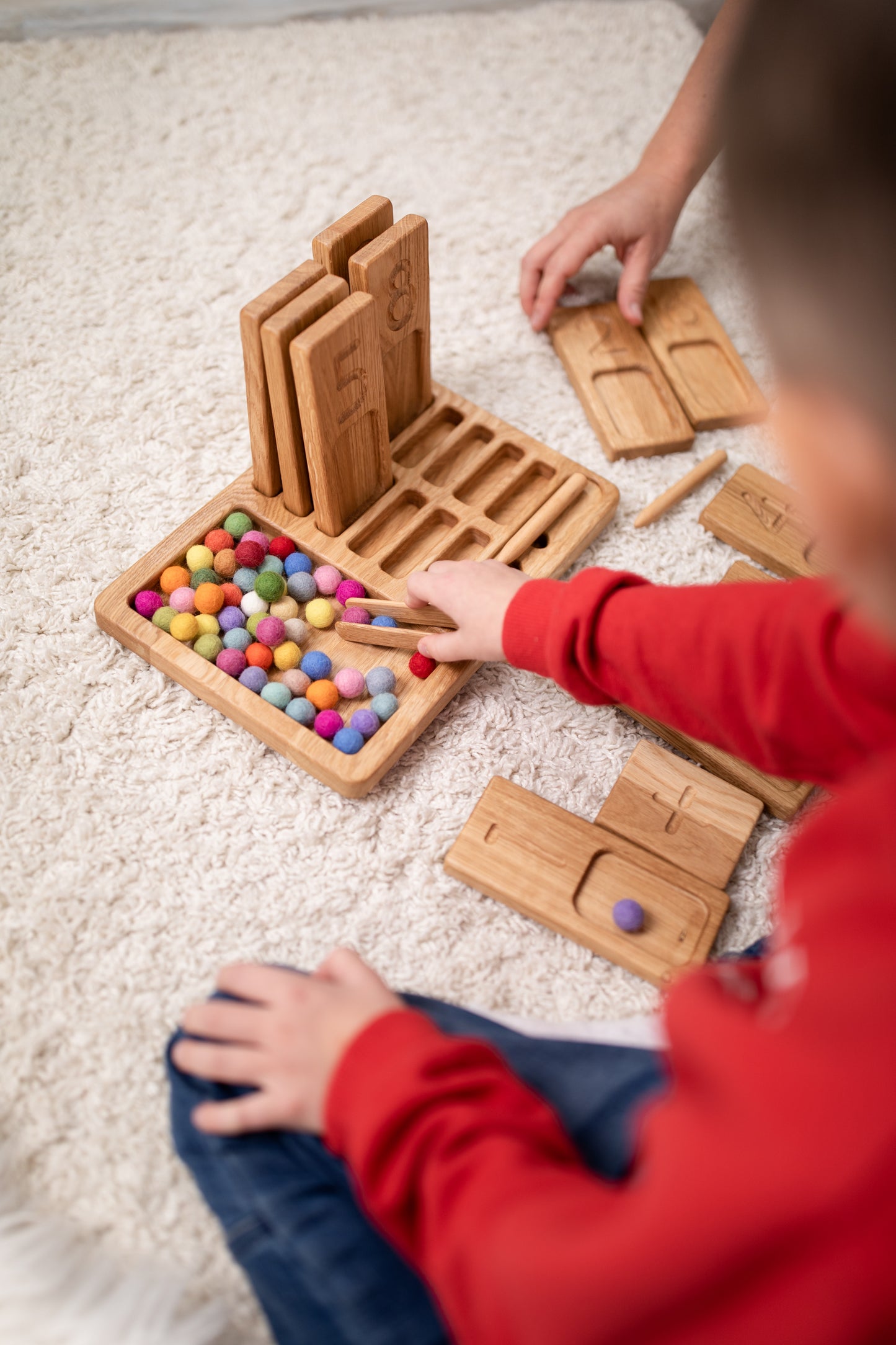 Reversible number trays, Montessori learning materials