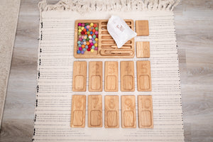 Reversible number trays, Montessori learning materials