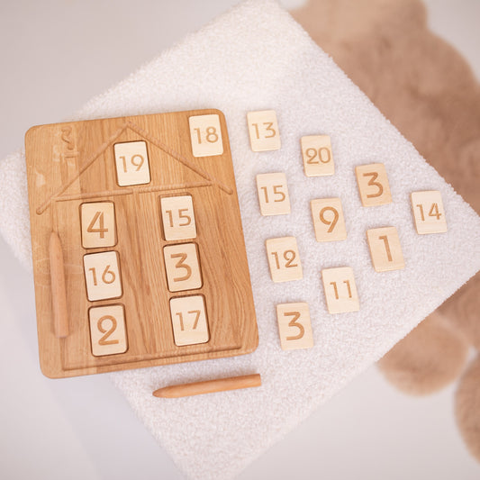 House Math board with set of numbers cards