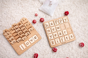 Montessori Alphabet wooden board with lowercase English cards