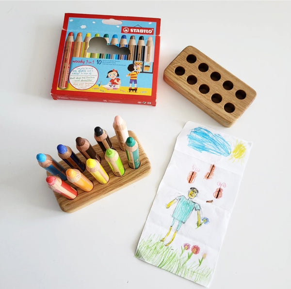Crayon case for Stockmar 8 sticks Waldorf crayon holder without