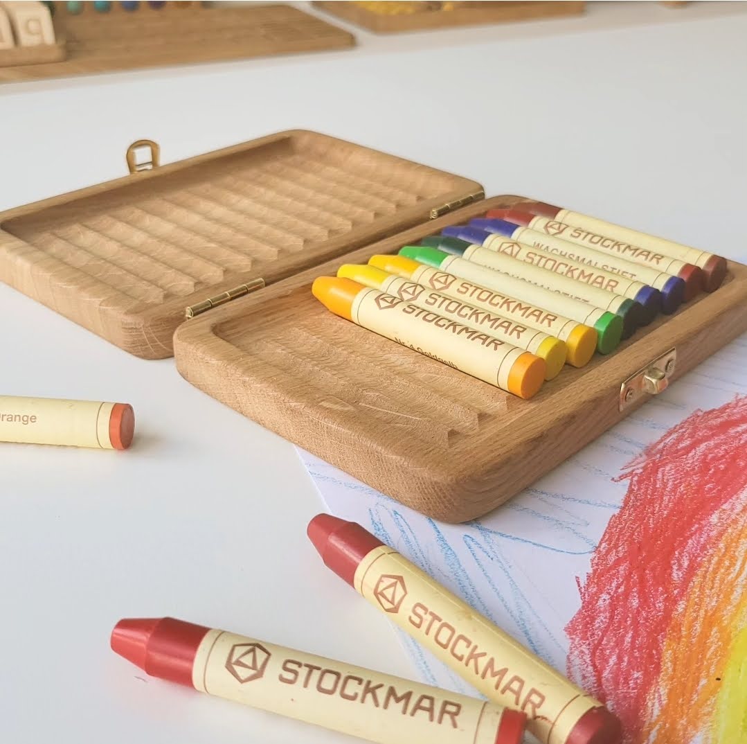 Crayon case for 12 Stockmar sticks Waldorf crayon holder without crayons