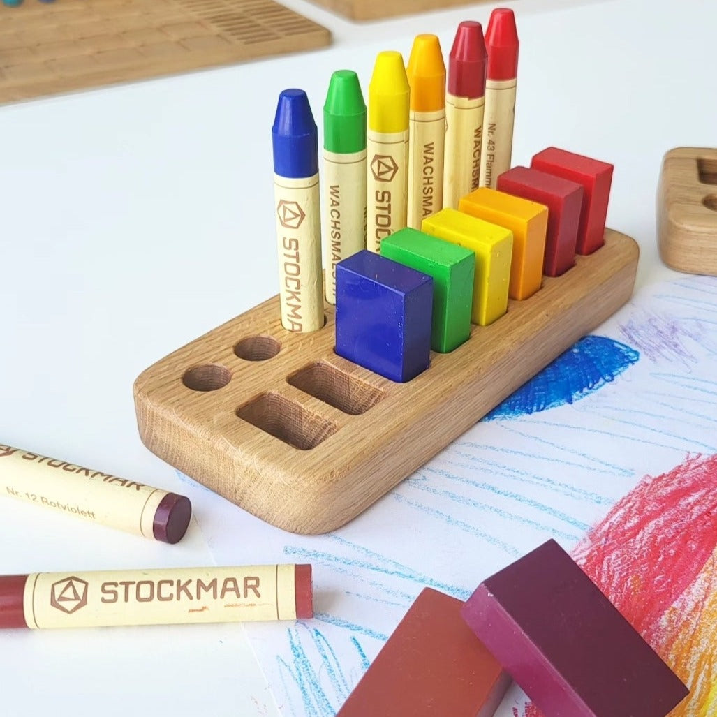 Waldorf Crayon holder for Stockmar 8 Blocks and 8 Sticks, RECTANGULAR, without crayons