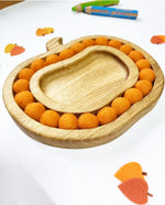 Load image into Gallery viewer, Halloween gift wooden pumpkin with felt balls
