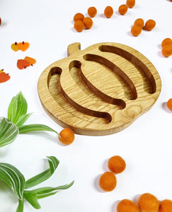 Halloween gift, wooden pumpkin tray, educational resource for fine motor skills, Halloween decor, classroom, homeschool