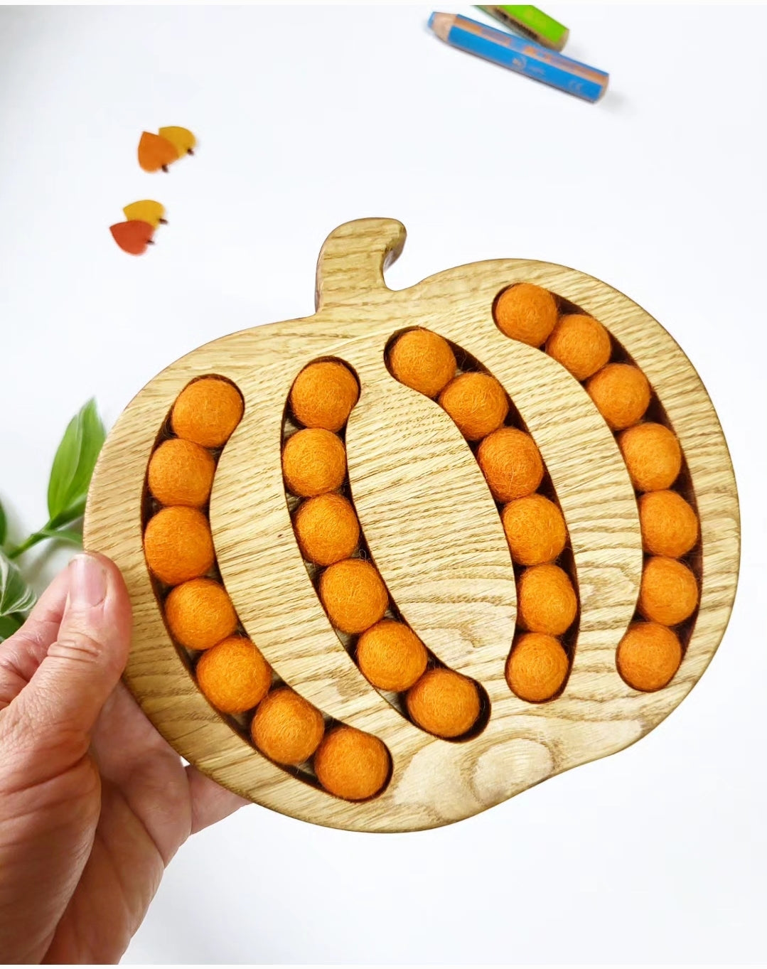 Halloween gift, wooden pumpkin tray