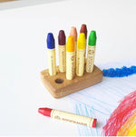 Load image into Gallery viewer, Stockmar ectangular crayon holder for 8 sticks, desk organization waldorf for preparatory school, peprsonalized gift for playgroup, child form wooden holder without Stockmar crayon
