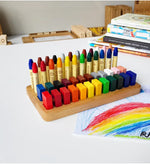 Load image into Gallery viewer, Stockmar crayon holder for 24 blocks and 24 sticks rectangular desk organisation gift for kids homeschool beeswax Waldorf art education
