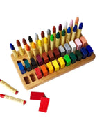 Load image into Gallery viewer, Stockmar crayon holder for 24 blocks and 24 sticks rectangular desk organisation gift for kids homeschool beeswax Waldorf art education
