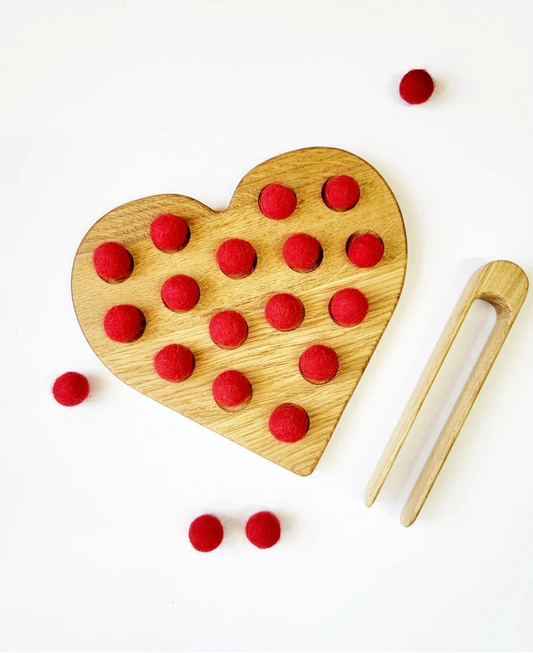 Wooden heart for fine motor skills