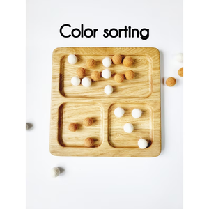 Montessori sorting tray with number cards 1-20