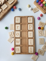 Load image into Gallery viewer, Montessori Alphabet wooden board 3×5 with letters cards
