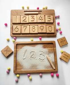 Montessori numbers reversible blocks or cards with sand tray