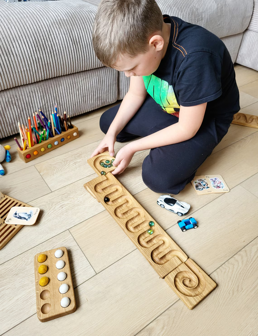 Marble run track maze labyrinth