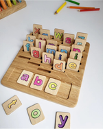 Load image into Gallery viewer, Gift for toddler Alphabet board with colored lowercase letters

