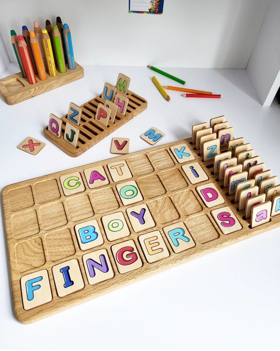 Alphabet big board ABC colored letters cards Montessori