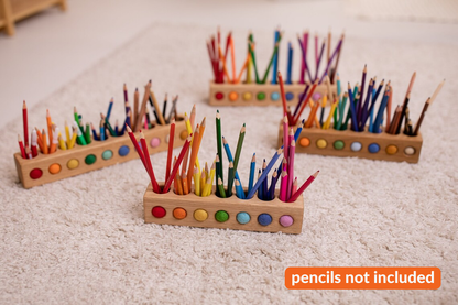 Wooden pencil holder with 8 holes for felt balls PENCILS NOT INCLUDED