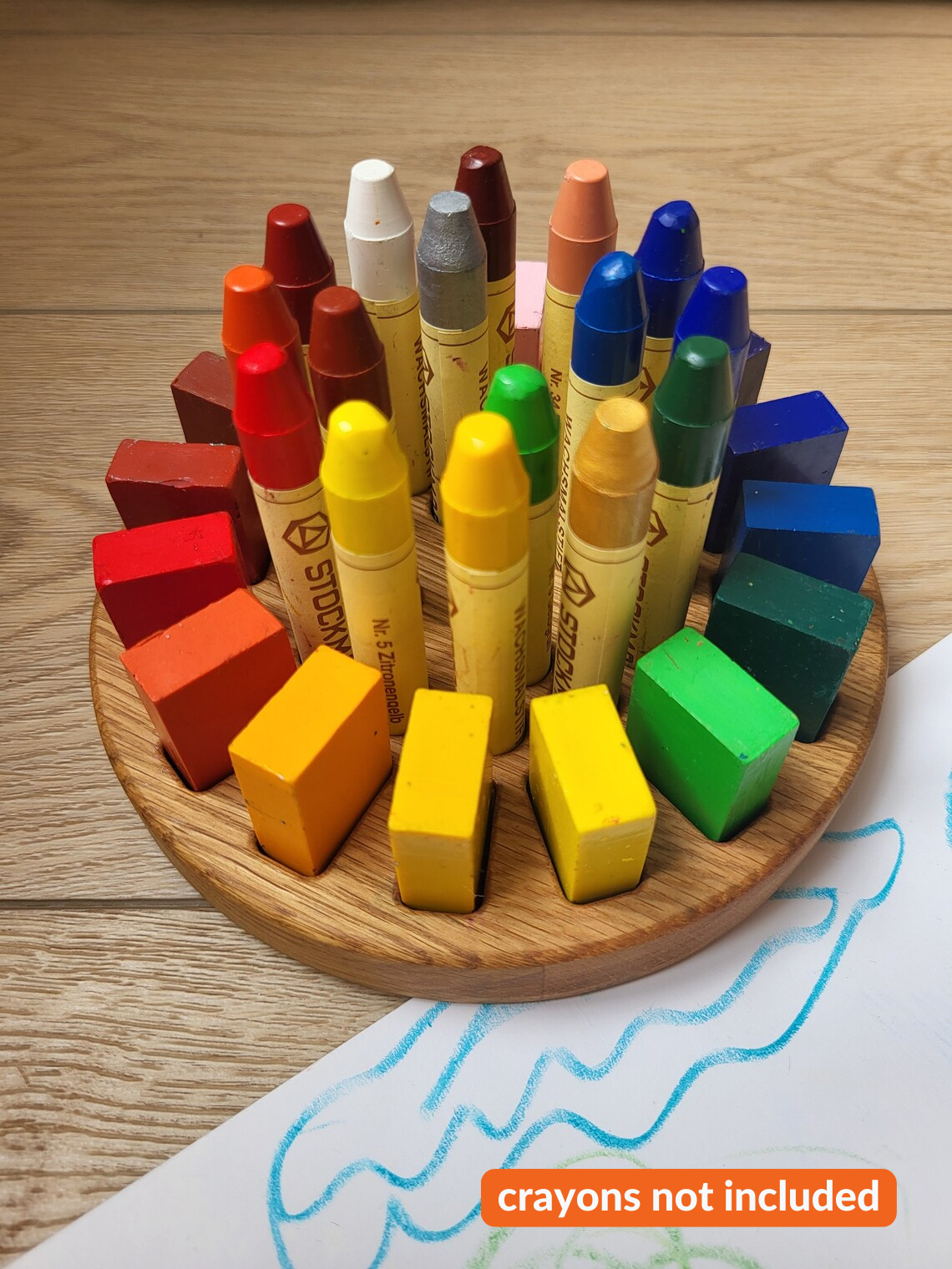 Waldorf Crayon holder for Stockmar 16 Blocks and 16 Sticks CRAYONS NOT INCLUDED