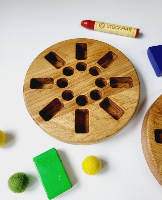 Waldorf Crayon round holder for Stockmar 8 Blocks and 8 Sticks ROUND, without crayons