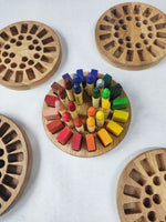 Load image into Gallery viewer, Waldorf Crayon holder for Stockmar 16 Blocks and 16 Sticks, ROUND without crayons
