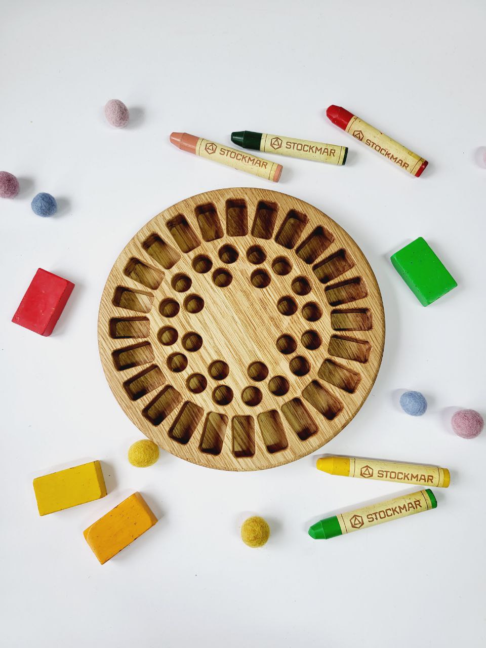 Waldorf Crayon holder for Stockmar 24 Blocks and 24 Sticks, ROUND, without crayons