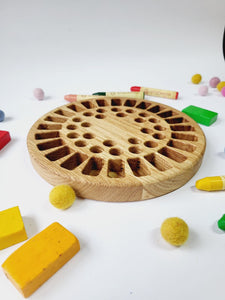 Waldorf Crayon holder for Stockmar 24 Blocks and 24 Sticks, ROUND, without crayons