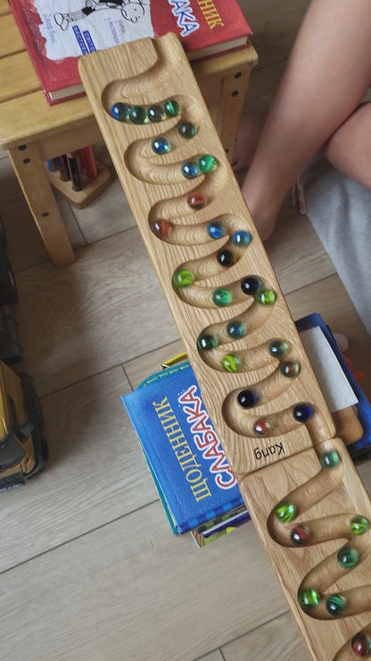 Wooden marble run track race