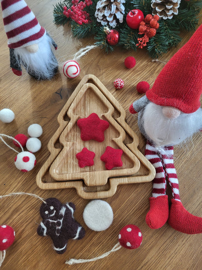 Christmas tree wooden trays