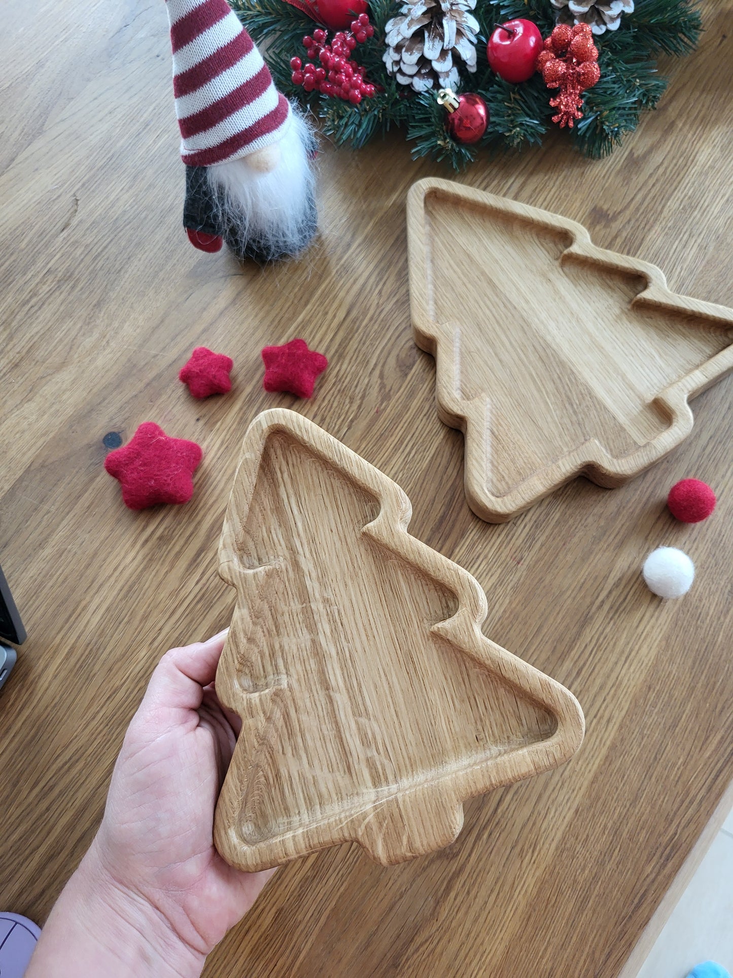 Christmas tree wooden trays