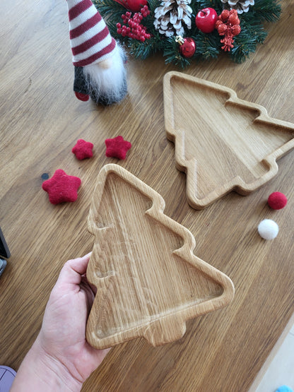 Christmas tree wooden trays