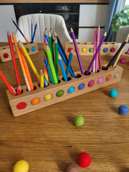 Pot à Crayons en Bois pour Enfants, Organisateur de Bureau Montessori en Diverses Tailles, Cadeau de Rangement Personnalisé pour Matériel d'Art