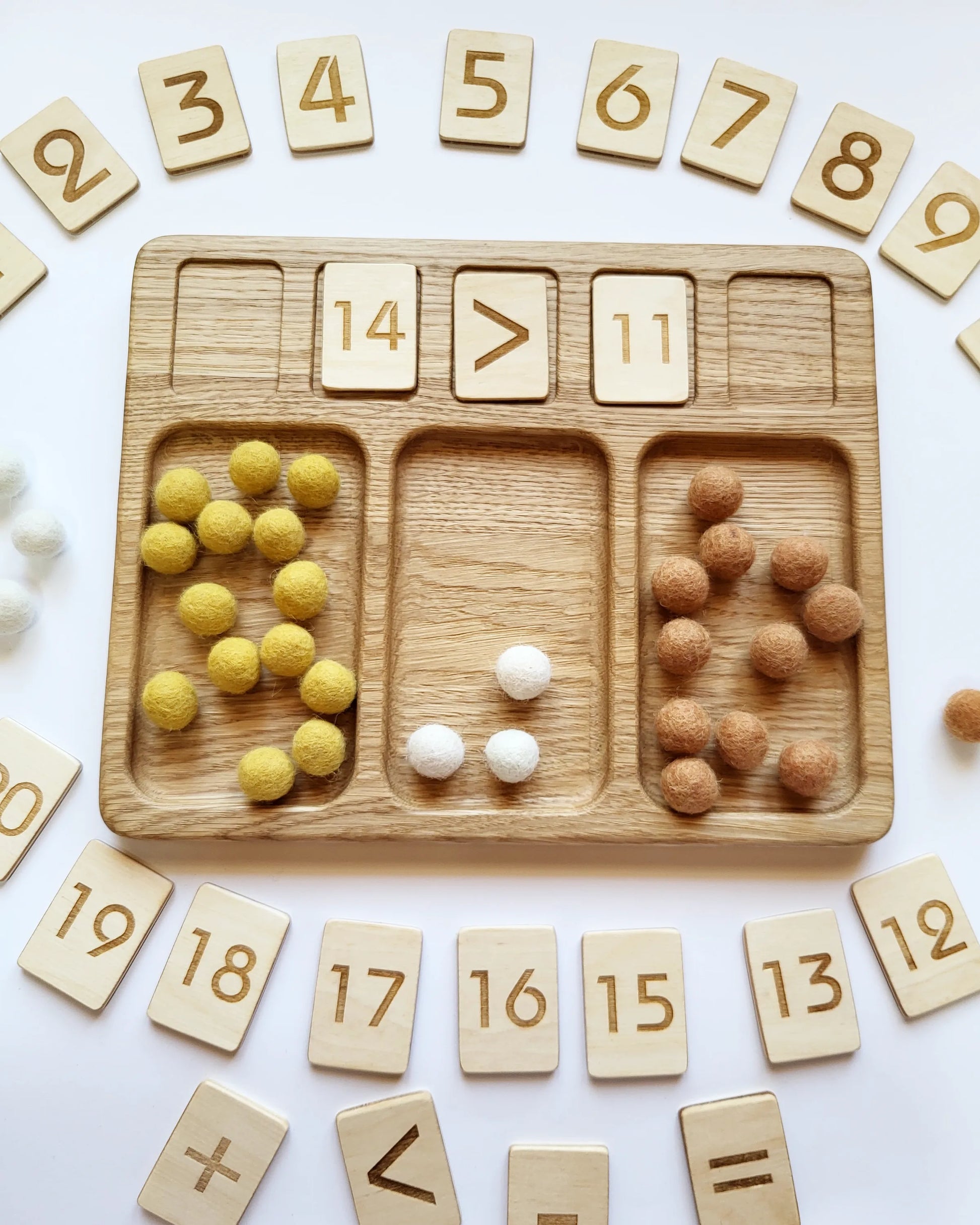 Montessori math board 1-20 with 3 sections – THREEWOOD