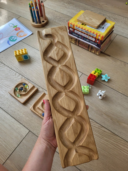 Wooden marble run track race