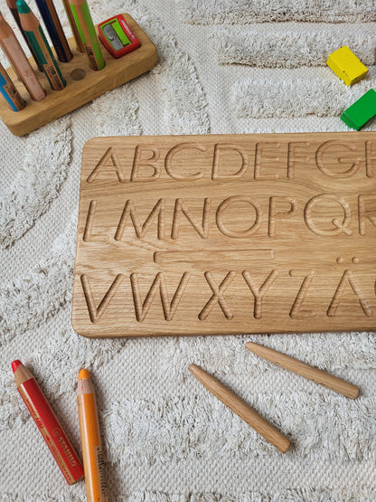 Wendetafel mit deutschem Alphabet