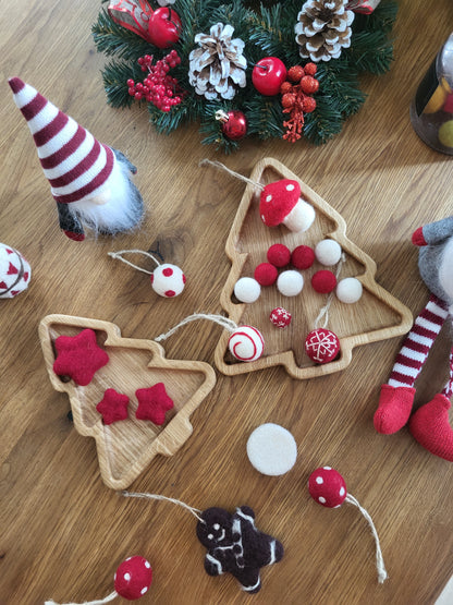 Christmas tree wooden trays