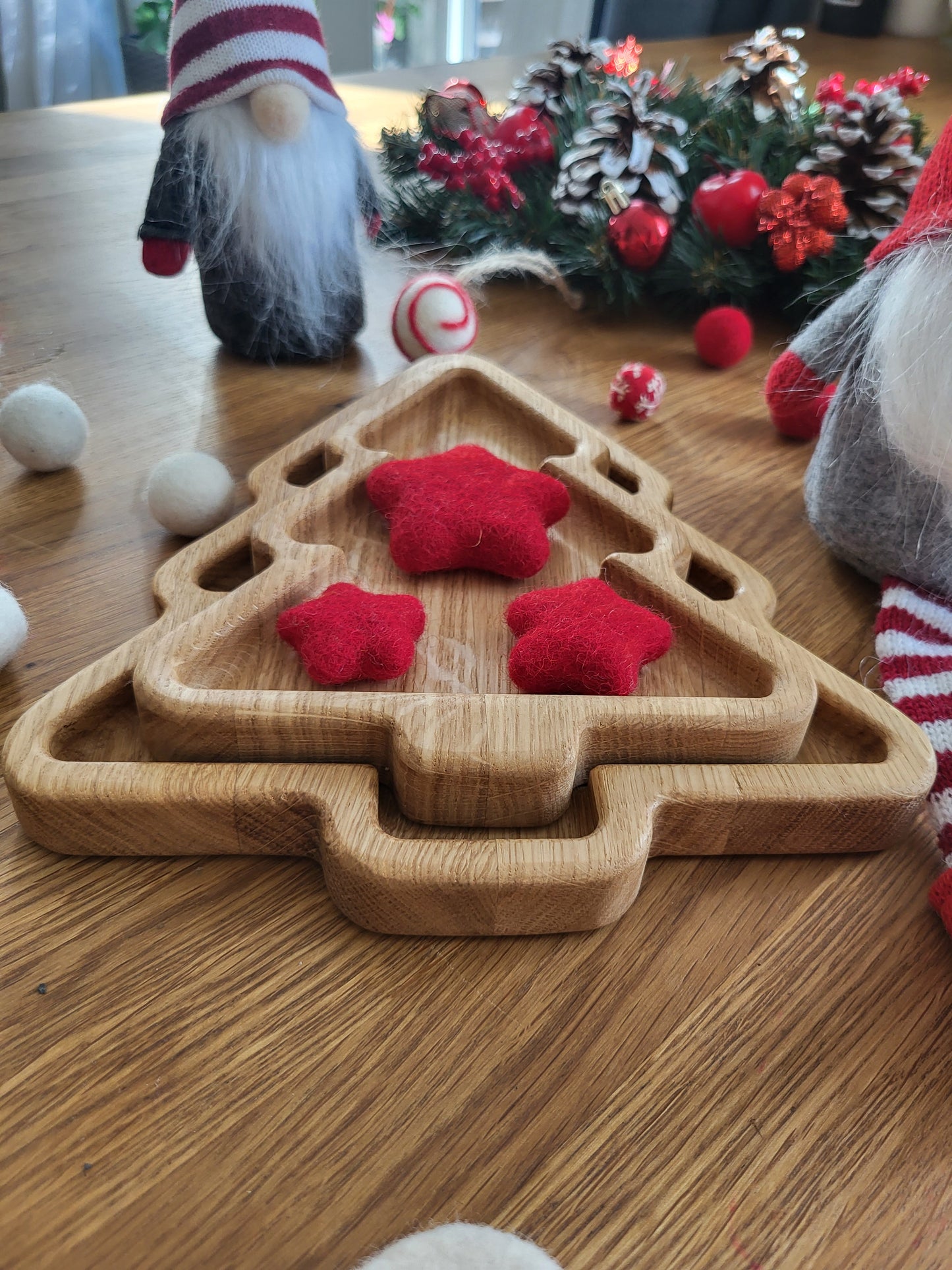 Christmas tree wooden trays