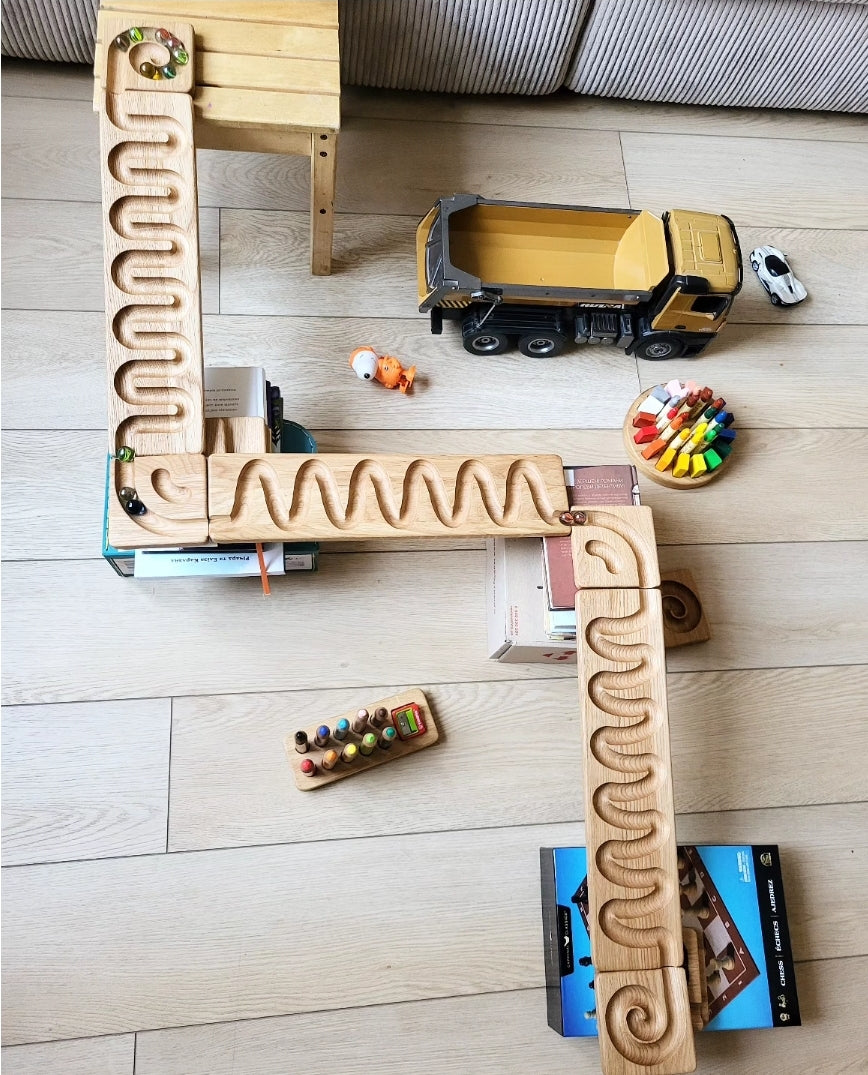 Marble run track marble run race marble machine winding track set wooden ball run toys for child marble maze gift for kids marble roller