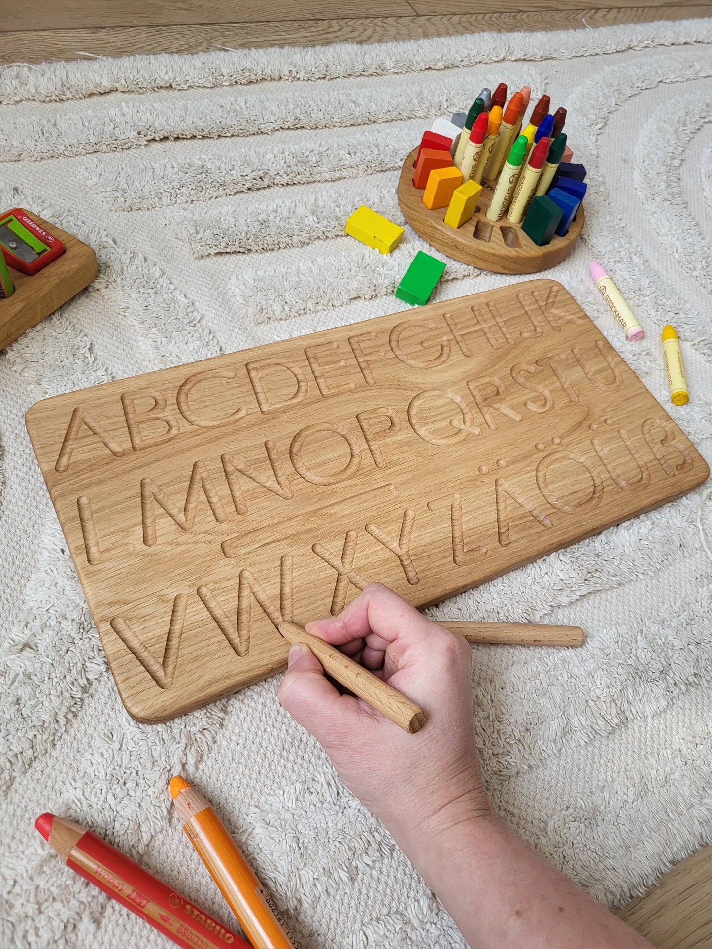 Wendetafel mit deutschem Alphabet