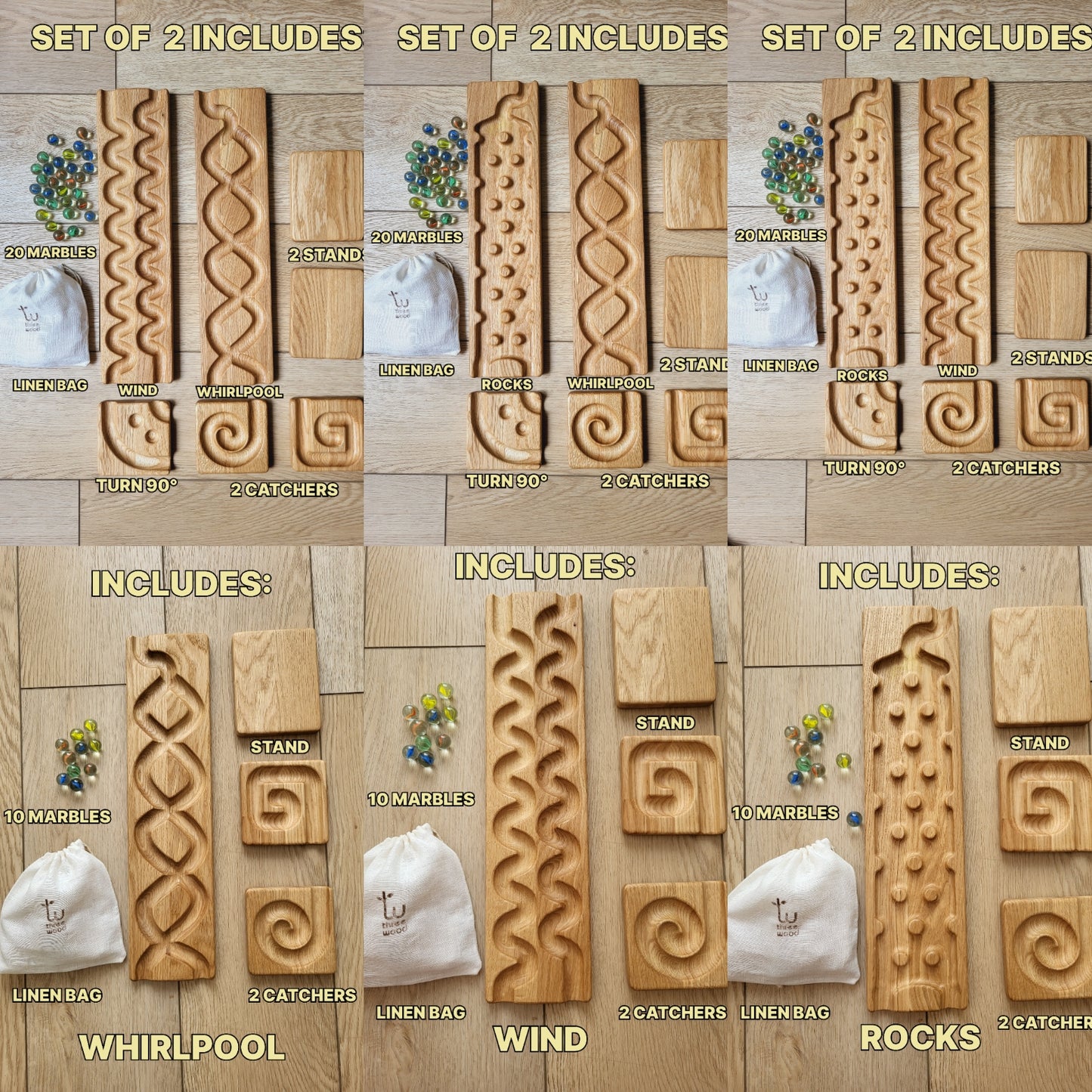 Wooden marble run track race