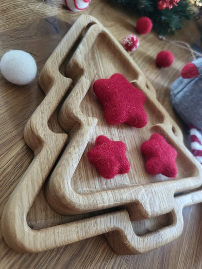 Christmas tree wooden trays