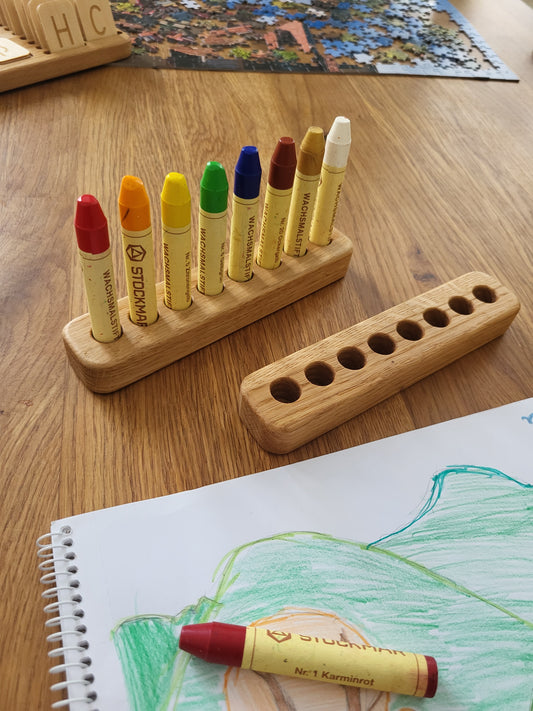 Rectangular crayon holder for 8 Stockmar sticks