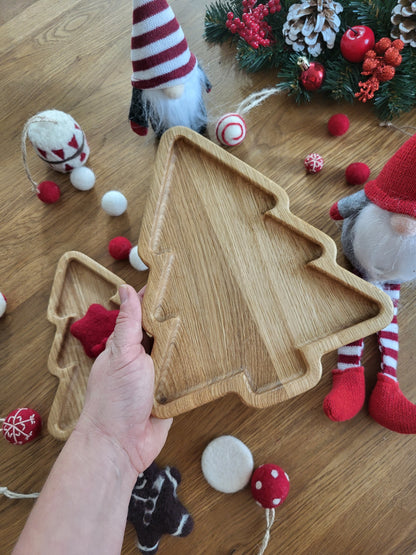 Christmas tree wooden trays