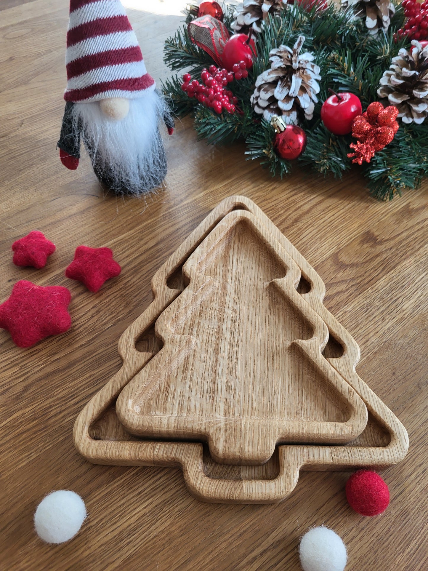 Christmas tree wooden trays