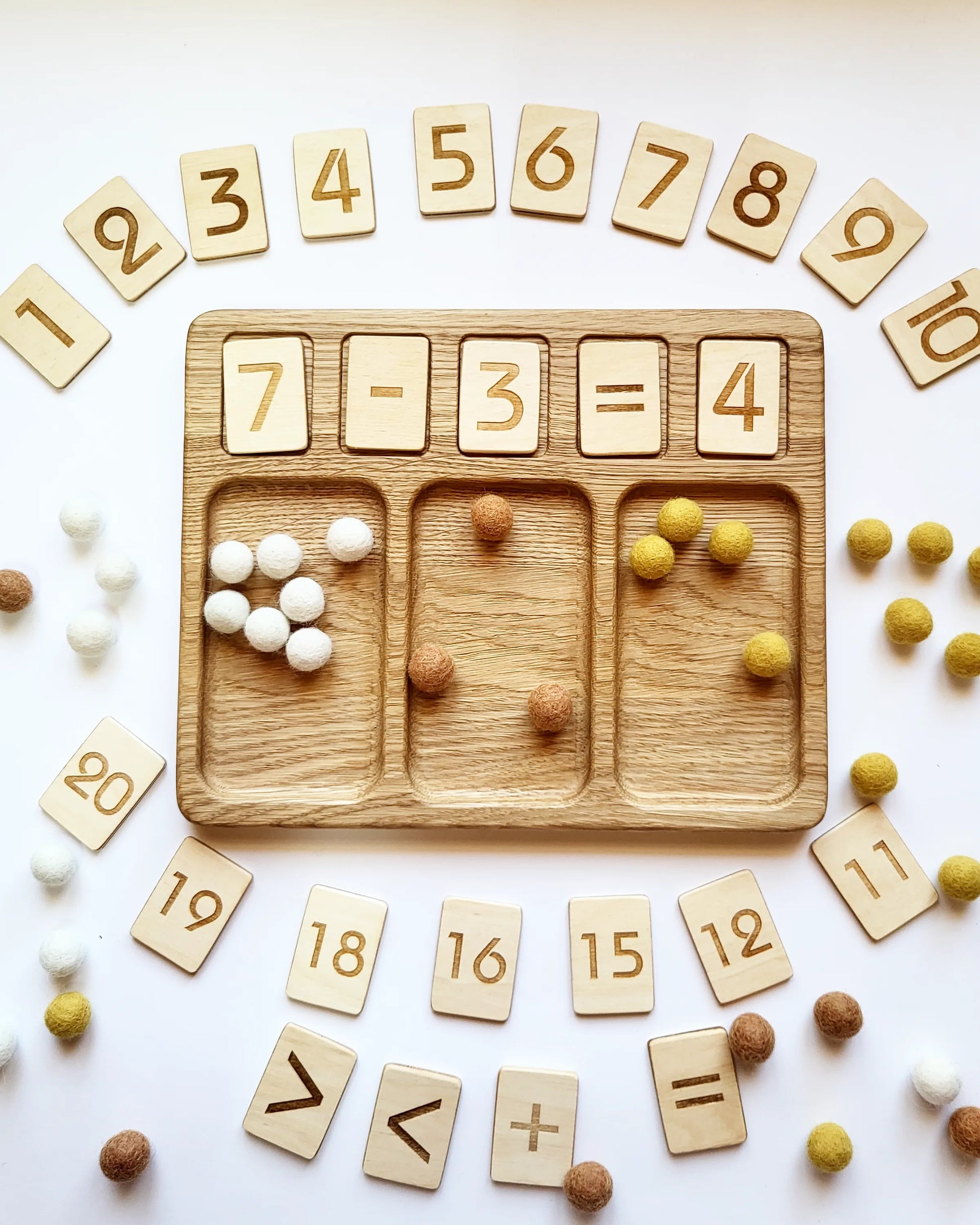 Montessori math board 1-20 with 3 sections – THREEWOOD